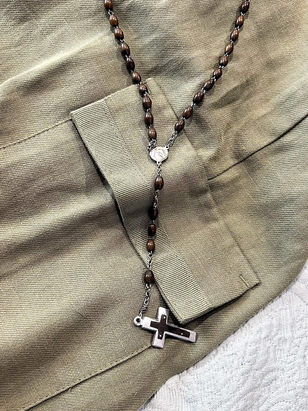 Rosary Cross Pendant Necklace